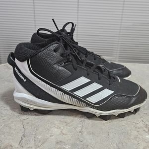 Adidas Icon Baseball Cleats High Top Black and White Size 5